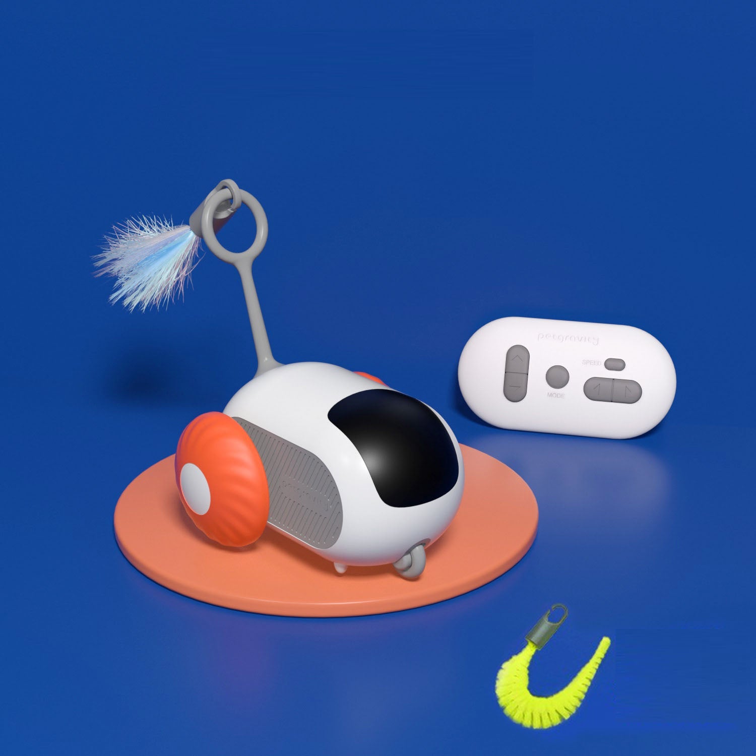 Pet Gravity Intelligent Running Car Remote Control Electric Cat Toy Teasing Stick Cat Pet - Korvel