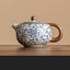 Kung Fu tea set blue and white lotus tea pot fair cup tea can ceramic lid bowl - Korvel