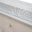 Wood Full Size Platform Bed with Upholstered Headboard and LED and 2 Drawers, Antique White - Korvel