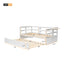 win Size Daybed with Trundle and Foldable Shelves on Both Sides White - Korvel