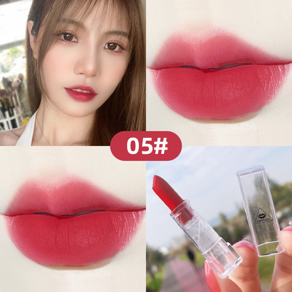 Transparent Shell Lipstick Matte Peach Pink Student Model Plain White Lipstick Sample Lipstick - Korvel