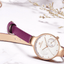 Montre analogique à quartz élégante pour femmes avec bracelet en cuir