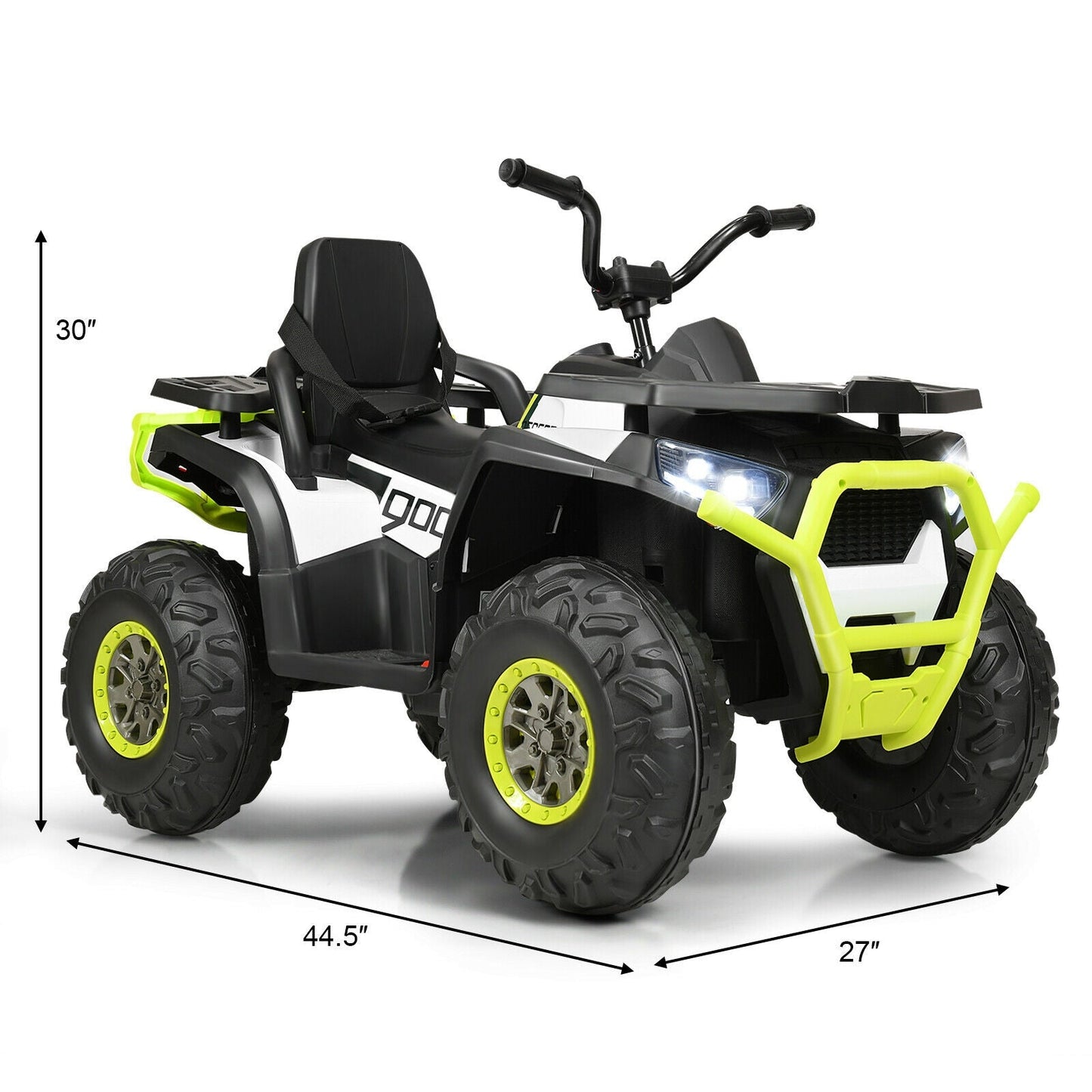 Quad ATV électrique pour enfants 12V avec MP3 et lumières LED - Blanc