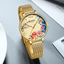 Montre Élégante pour Femme avec Motifs de Découpage Floral