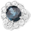Anillo de plata esterlina con topacio azul de Londres y diamantes de 5.11 quilates