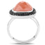 6.46 Carat Peach Moonstone & Black Spinel Sterling Silver Ring