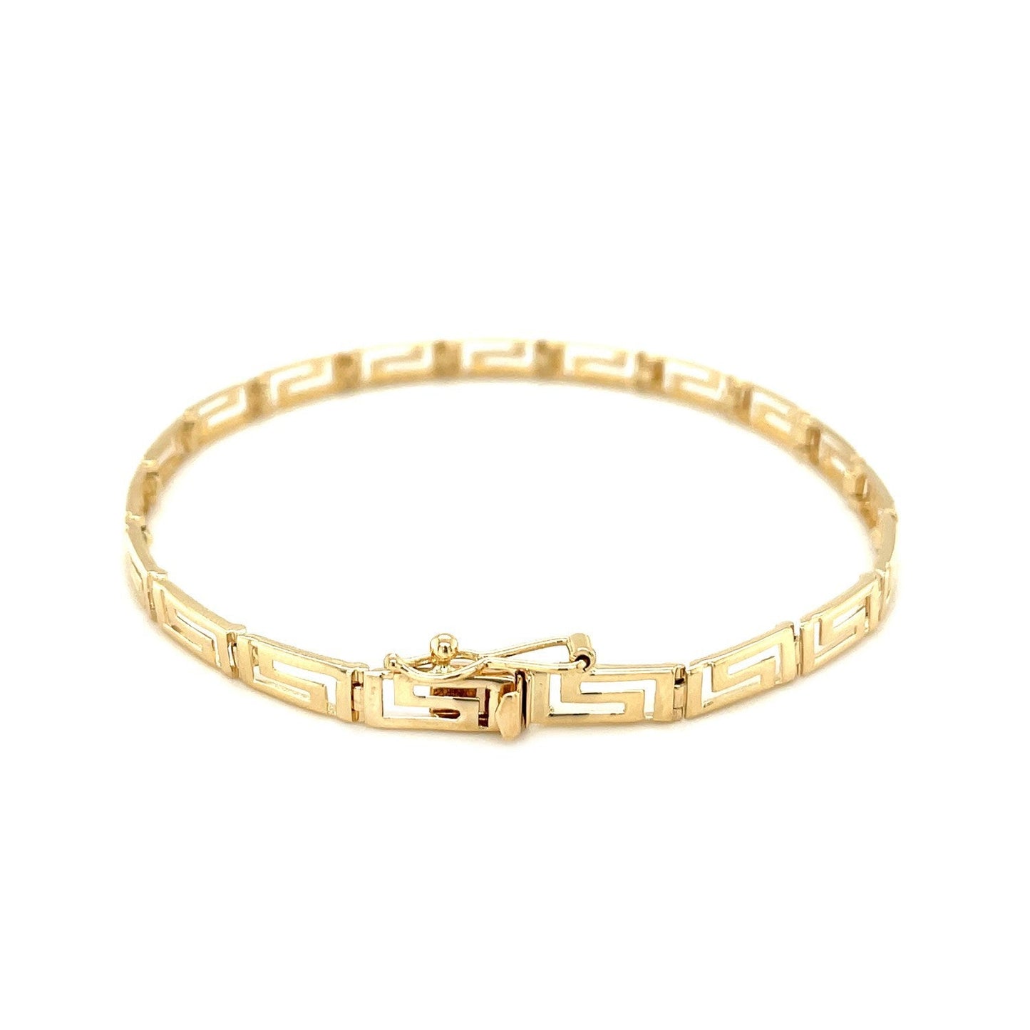 14k Yellow Gold Greek Fret Design Bracelet
