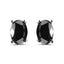 Pendientes de Stud de Diamante Negro Corte Ovalado en Oro Blanco de 14K