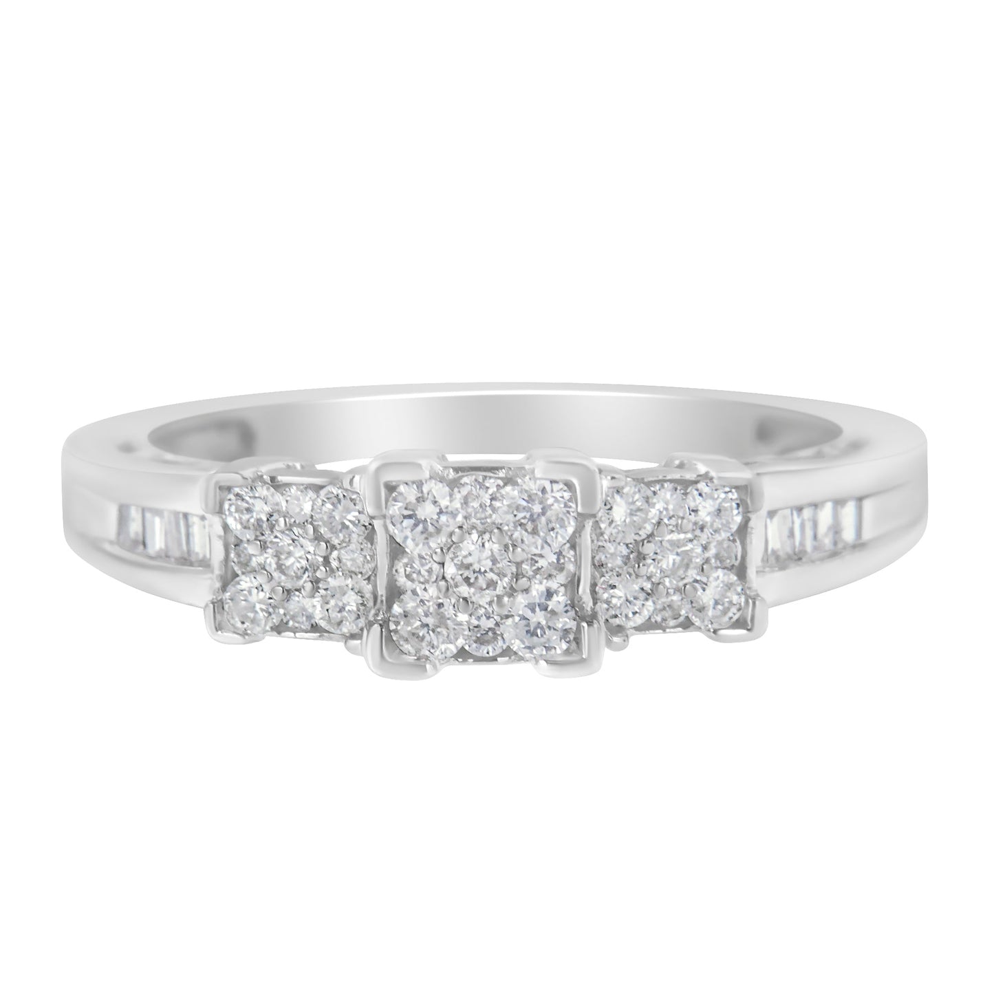 Anillo de Compromiso de Diamantes de 10K en Oro Blanco 1/2 Cttw - Talla 6-3/4