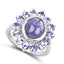 3.76 Carat Genuine Tanzanite Sterling Silver Engagement Ring