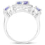 Bague en argent sterling avec tanzanite véritable de 1,09 carat et diamants blancs