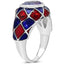Bague en argent sterling avec améthyste véritable de 2,16 carats et diamants blancs