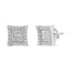 Pendientes de Stud Cuadrados con Halo de Diamantes en Oro Blanco de 18K