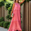 Elegant Ruffled Sleeveless Tiered Maxi Dress with Pockets