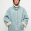 Sea Salt Cream Heavyweight Dual Wear Shearling Suede Coat