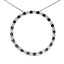 .925 Sterling Silver Black & White Diamond Open Hoop Pendant Necklace