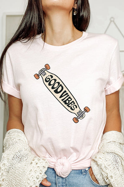 Good Vibes Unisex Skateboard Tee 4301 - Korvel