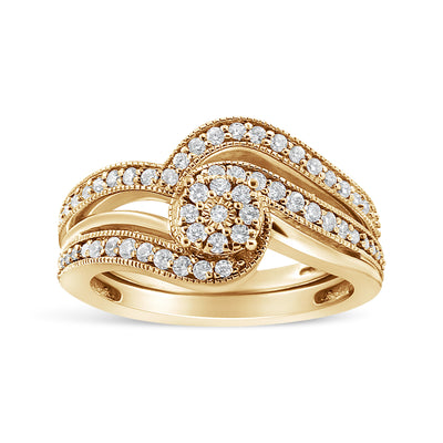 Bague de fiançailles vintage en argent sterling .925 avec plusieurs diamants - Taille 7