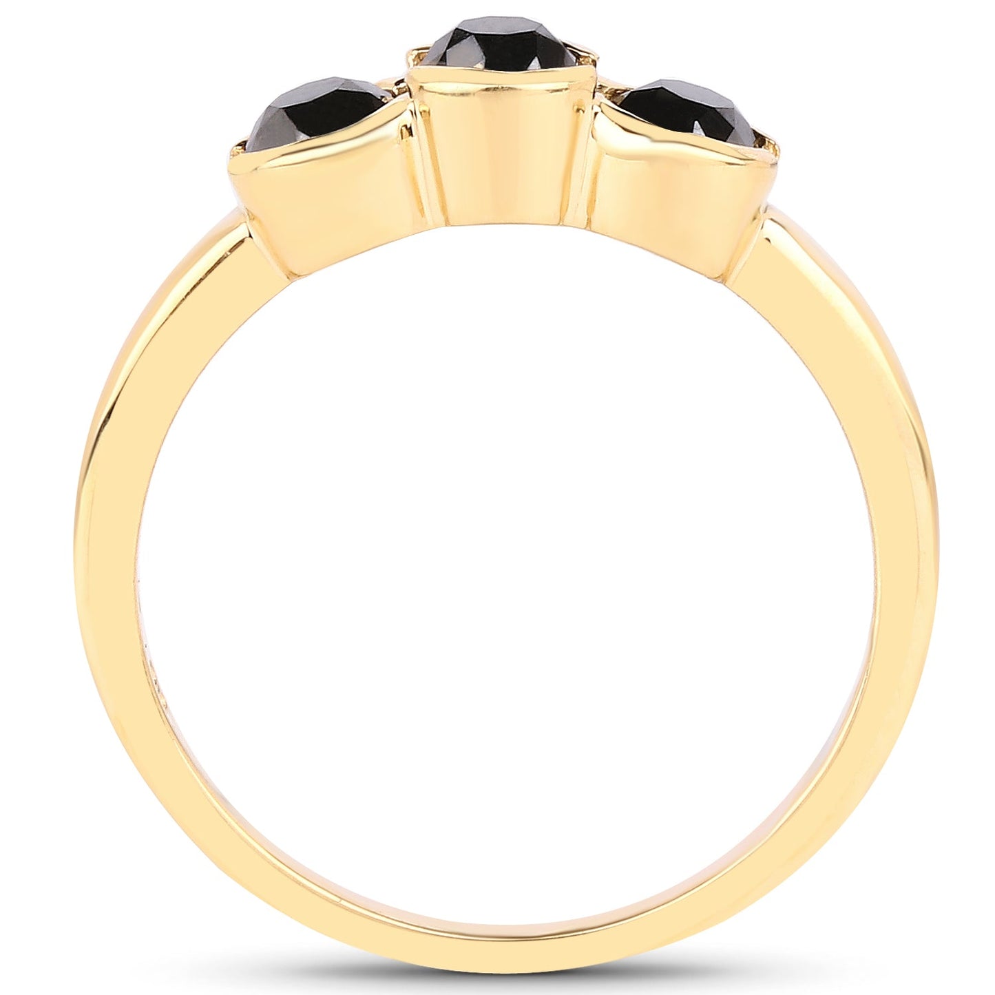 1.16 Carat Genuine Black Diamond Sterling Silver Engagement Ring