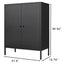 Elegant Black Kitchen Buffet Server Table with Doors