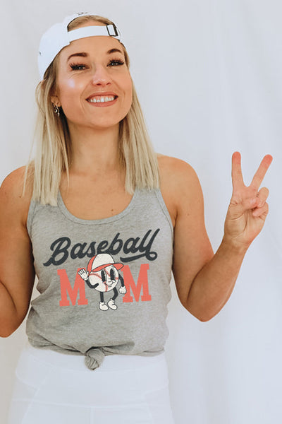 Baseball Mom Cartoon Tank Top