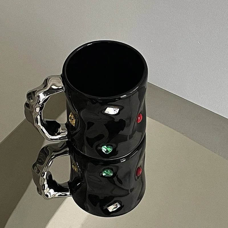 Luxury Cup Make Undefined Cup Gem Cup Spice Girl Style Gem Mug Ceramic Water Cup Small Original Coffee Mug Cup for Lovers - Korvel