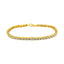 Pulsera de eslabones de plata esterlina chapada en oro amarillo de 10K con diamantes - 7.25"