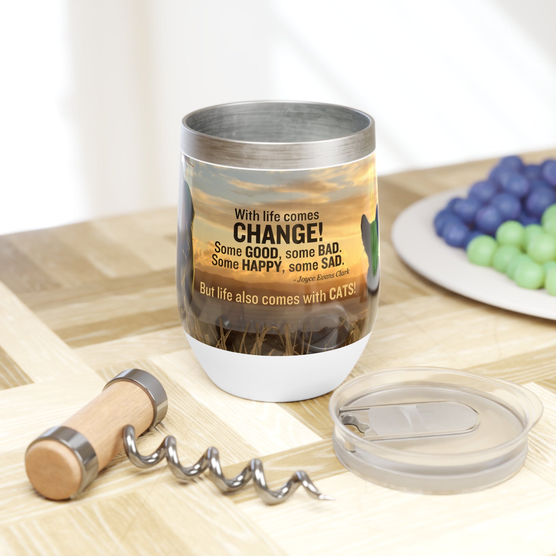Charming Cat-Themed Wine Tumbler for Wine Lovers - Korvel