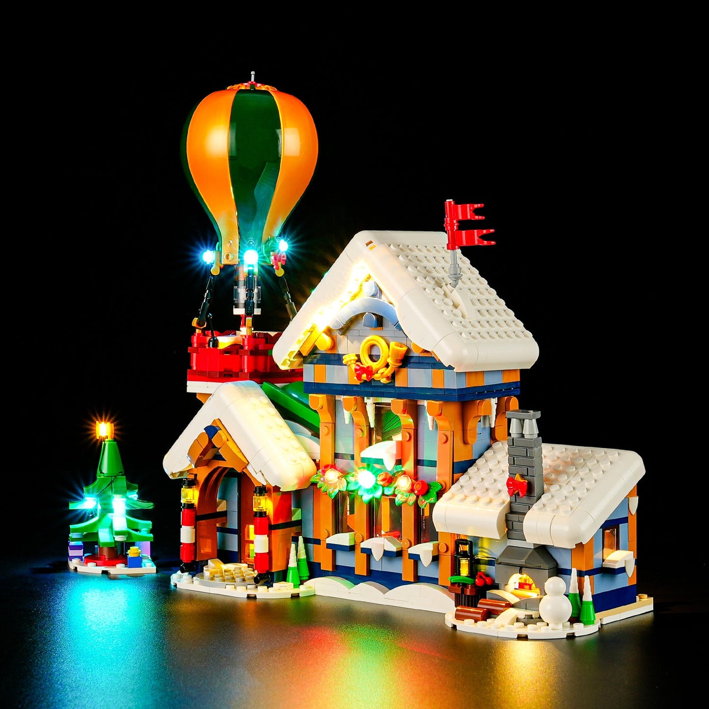 YB brand compatible with LEGO 10339 Santa Claus Post Office building blocks, LED lighting fixtures, winter lighting model ornaments - Korvel