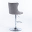Ensemble de 2 tabourets de bar gris réglables avec base en chrome