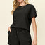 Double Take Full Size Texture T-Shirt and Shorts Set