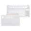 Cama loft twin en forma de L que ahorra espacio con 7 cajones - Blanca