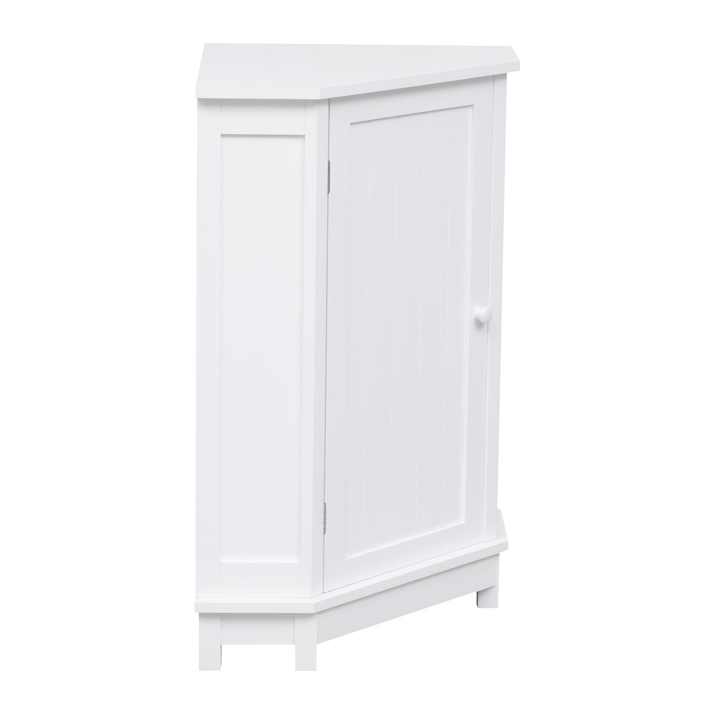 Modern White Triangle Corner Bathroom Cabinet with Adjustable Shelf