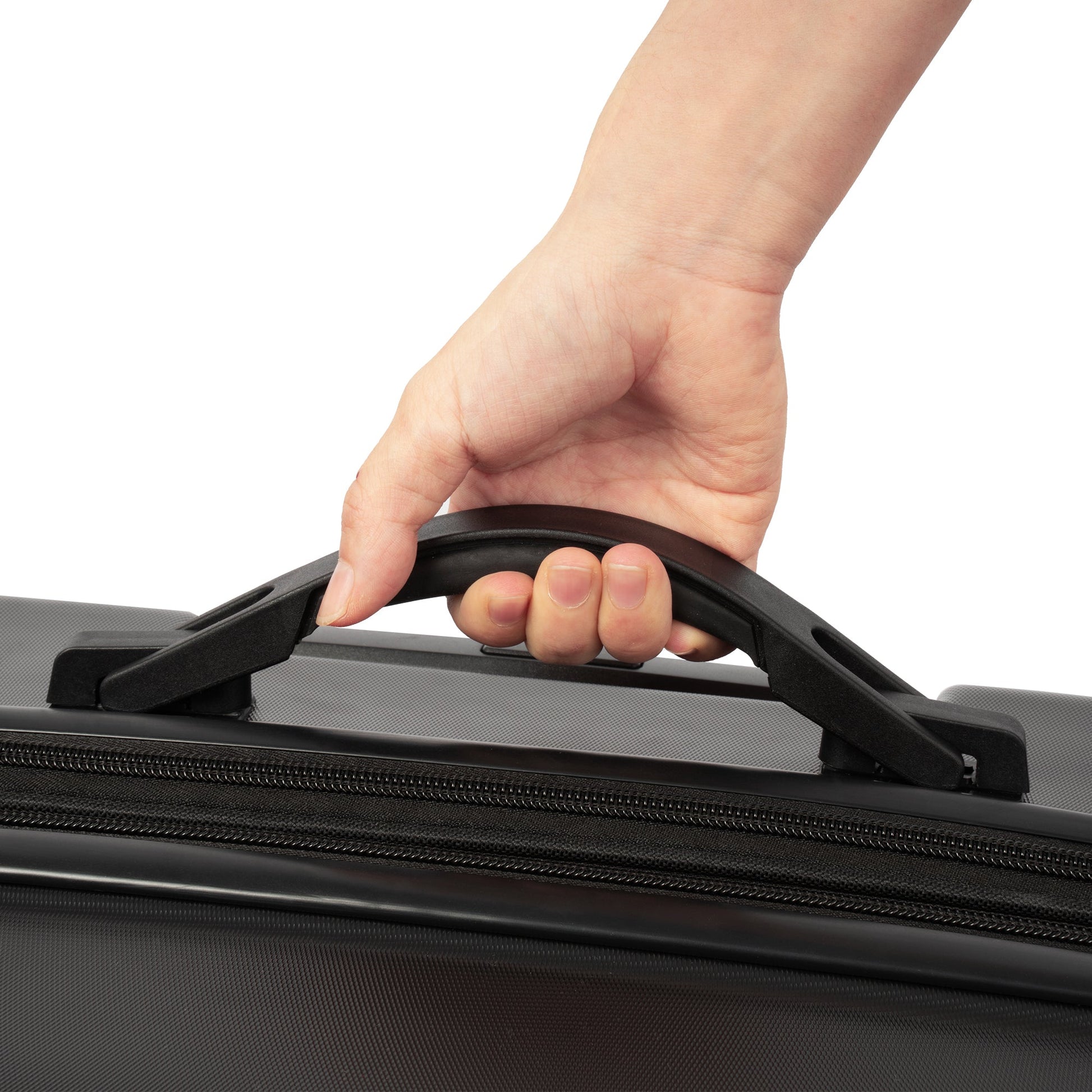 Hardshell Luggage Sets 3 Pcs Spinner Suitcase with TSA Lock Lightweight 20''24''28''   Black + ABS - Korvel