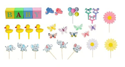 Oasis Supply Deluxe Baby Shower Cake Topper Kit - 30 Pieces
