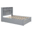 Full Size Platform Bed with Storage Headboard and 2 Drawers, Gray - Korvel