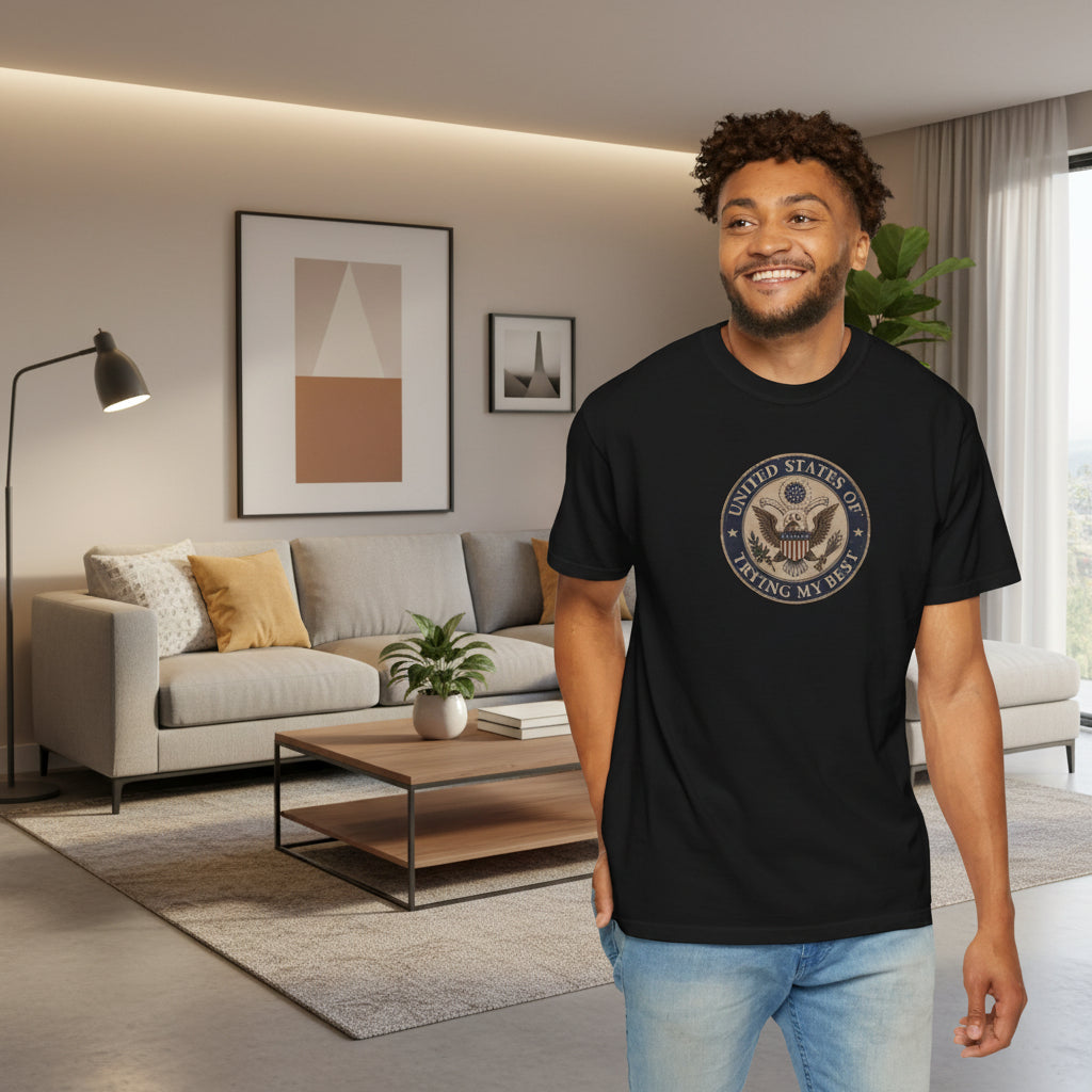 États-Unis de Faire de Mon Mieux T-Shirt Teint à la Garment