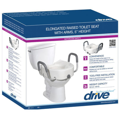 Drive Medical Premium Raised Toilet Seat with Safety Lock