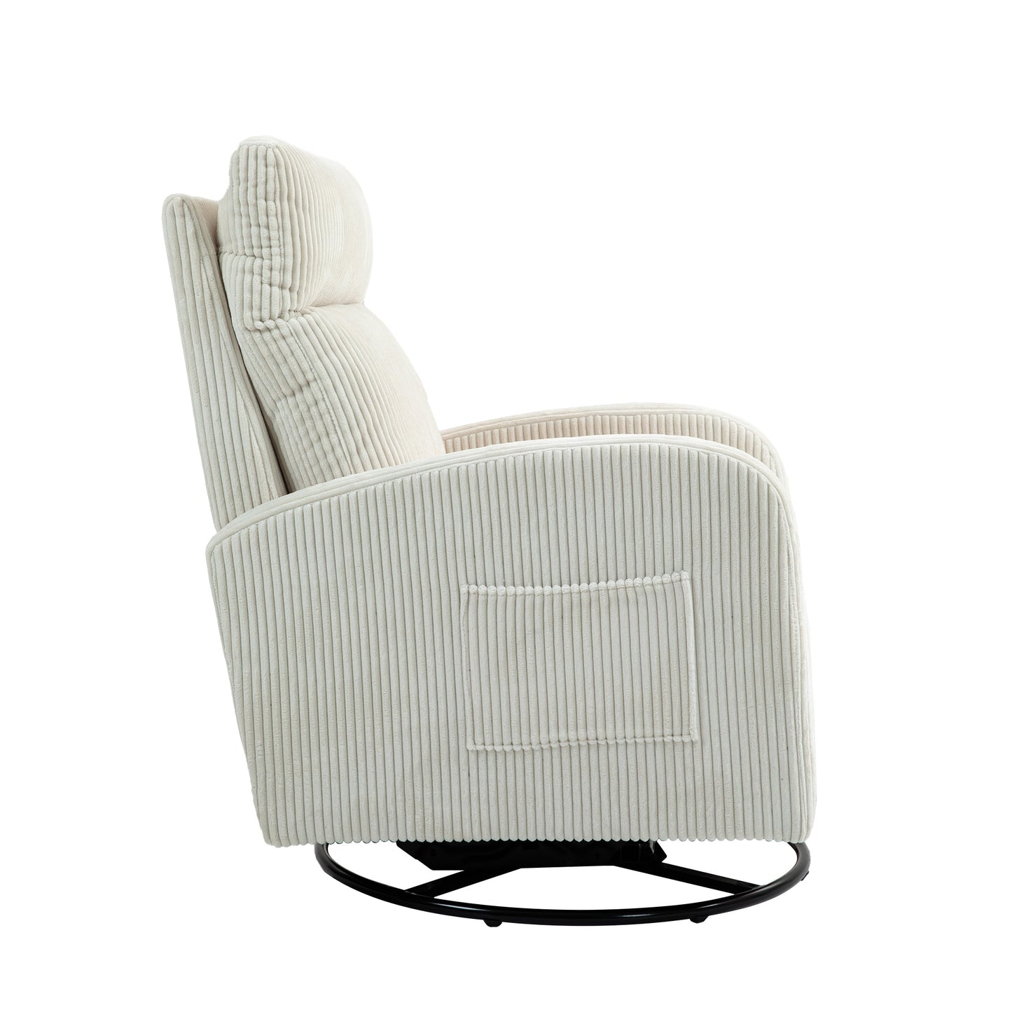 Silla mecedora giratoria tapizada JiaDa en beige