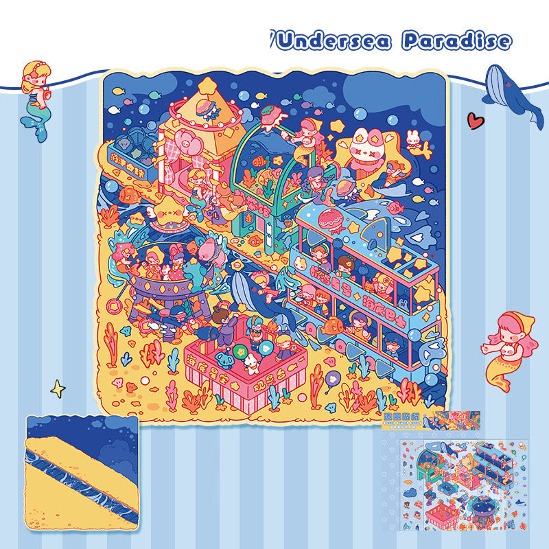 Landscape stickers large 3D stereoscopic scene collage miniature scene ledger stickers DIY stickers - Korvel