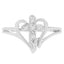 Anillo de Promesa con Cruz y Corazón Acentuado con Diamantes de Oro Blanco de 10K - Talla 7