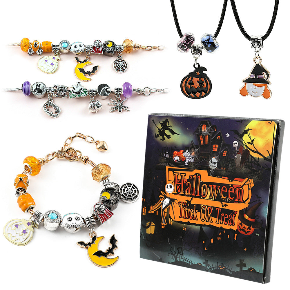 Juego de Joyería DIY de Halloween para Niños - Pulsera y Collar de Cuentas