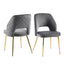 Sillas de Comedor de Terciopelo Gris con Patas de Metal - Set de 4