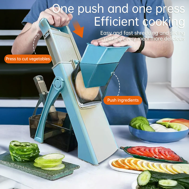 Multifunctional veggie & fruit slicer-grater. Chop, grate, slice potatoes efficiently. Ideal kitchen tool. - Korvel