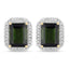 3.57 Carat Green Tourmaline & Diamond 14K Yellow Gold Earrings