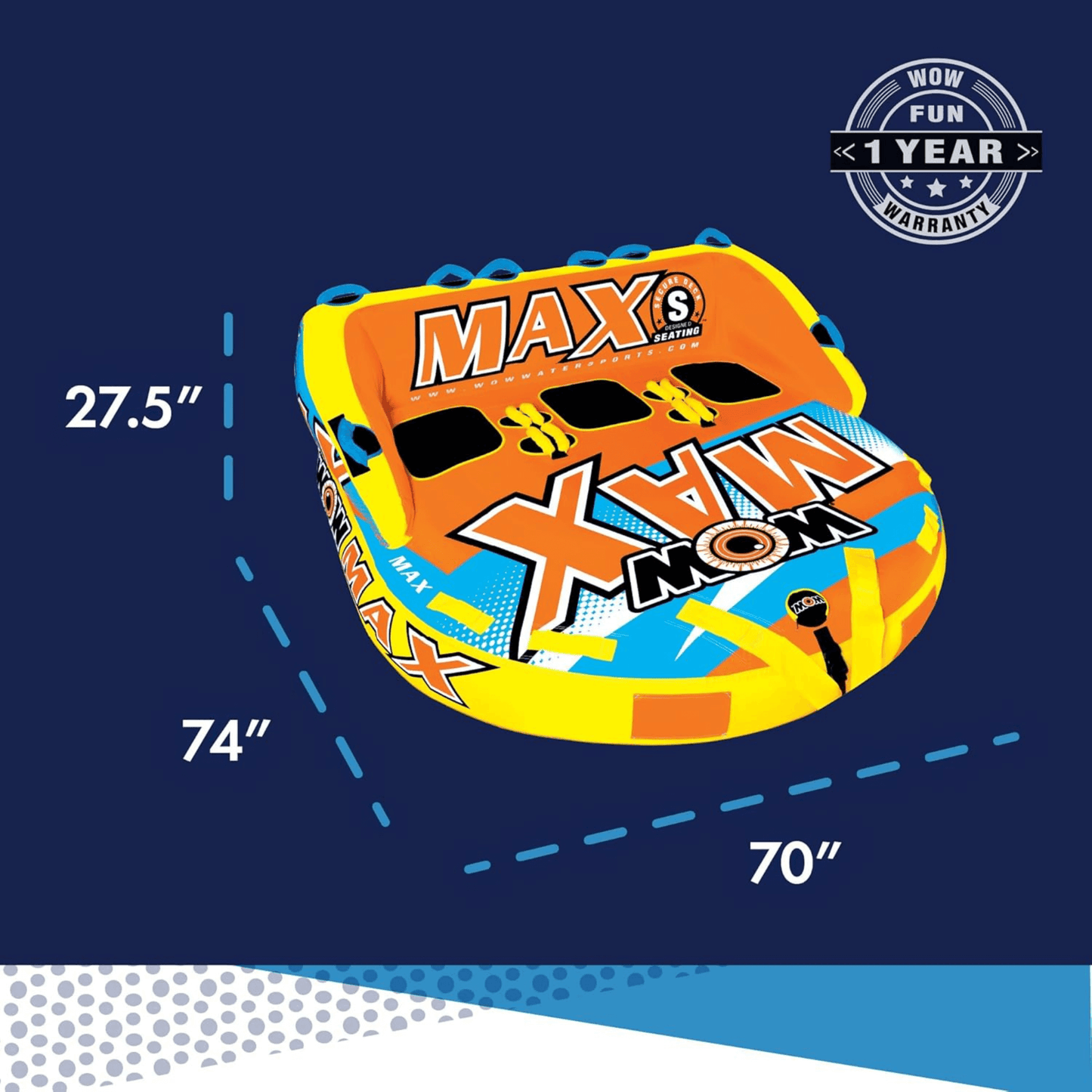 WOW Max Tubo Inflable para Remolque para 3 Pasajeros
