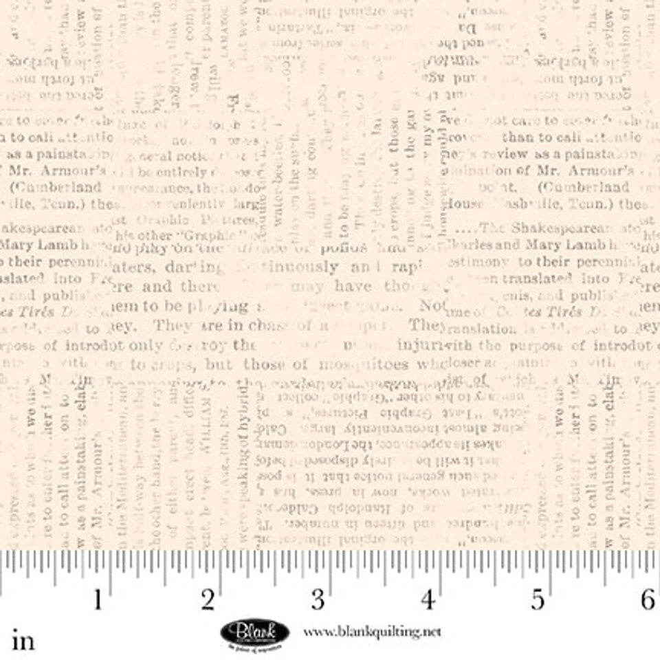Parchment Newspaper Print Sugar Dreams Cotton Fabric - 44"/45" Per Yard