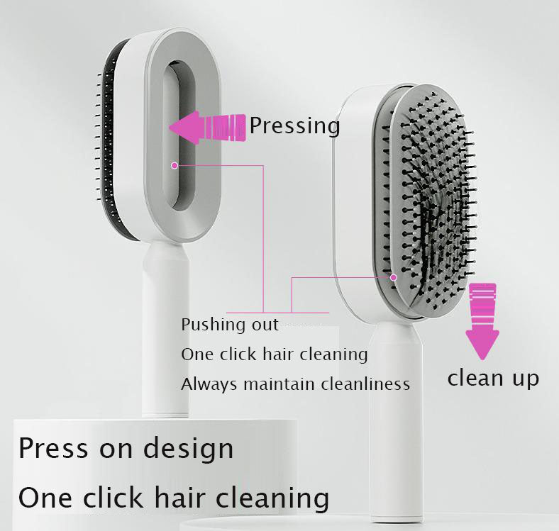 Pressing type cleaning design air cushion comb for women's long hair, specialized airbag massage comb, household hair comb - Korvel