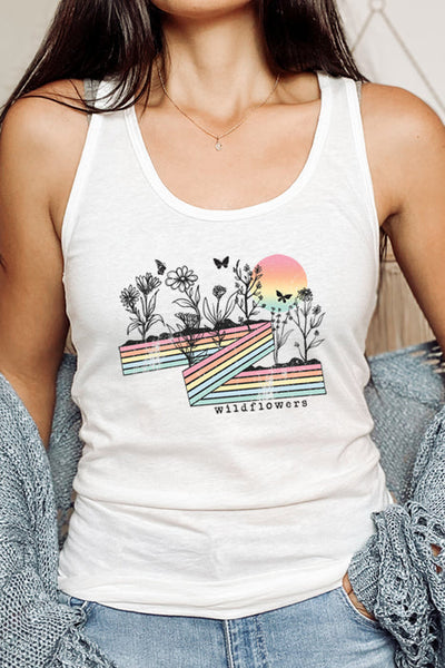 Wildflowers Racerback Tank Top - Korvel