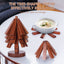 Tree-Shaped Wooden Trivet Set with Stand - 4 Pieces